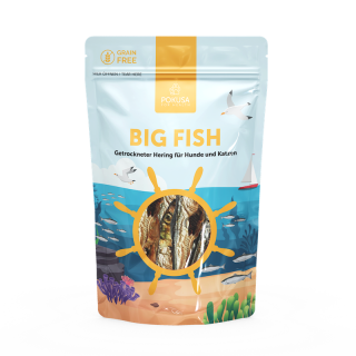 BIG FISH getrockneter Hering für Hunde & Katzen | Pokusa