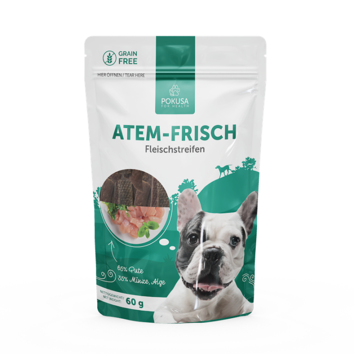 Hundesnack Pute ATEM-FRISCH – Minze & Alge | Pokusa