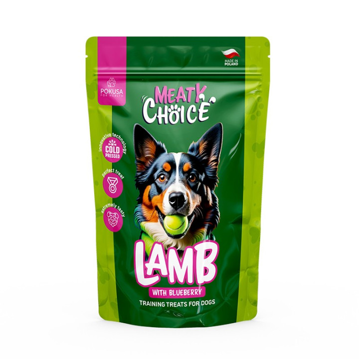 Trainingssnacks für Hunde Lamm & Heidelbeeren – Meaty Choice | Pokusa