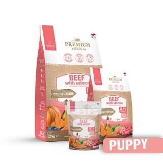 Premium Selection Welpenfutter mit Rind mit Lachs | Pokusa