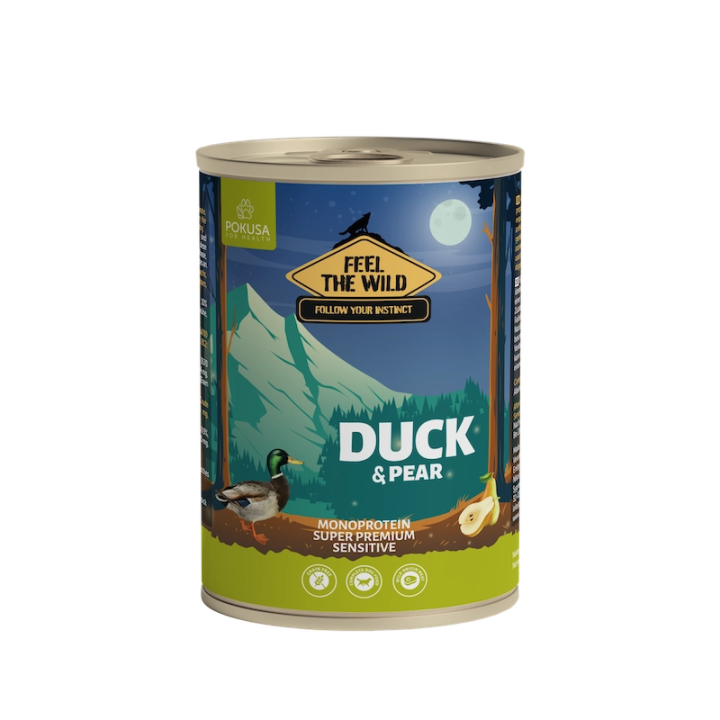 Ente mit Birne Nassfutter für Hunde | Pokusa