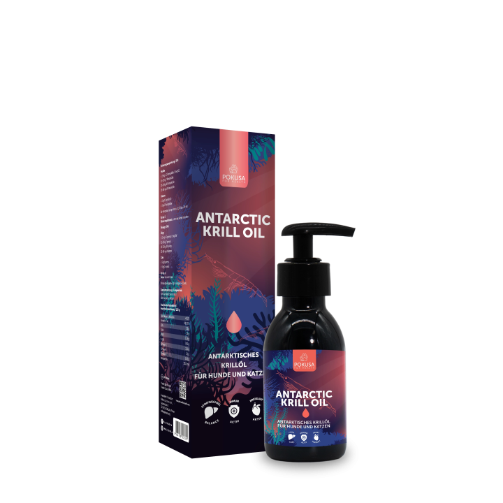 Krillöl Hund & Katze – Omega-3 mit Astaxanthin | Pokusa