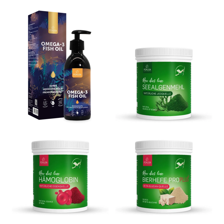 BARF Basis Starter für Hunde & Katzen – 4er-Set | Pokusa